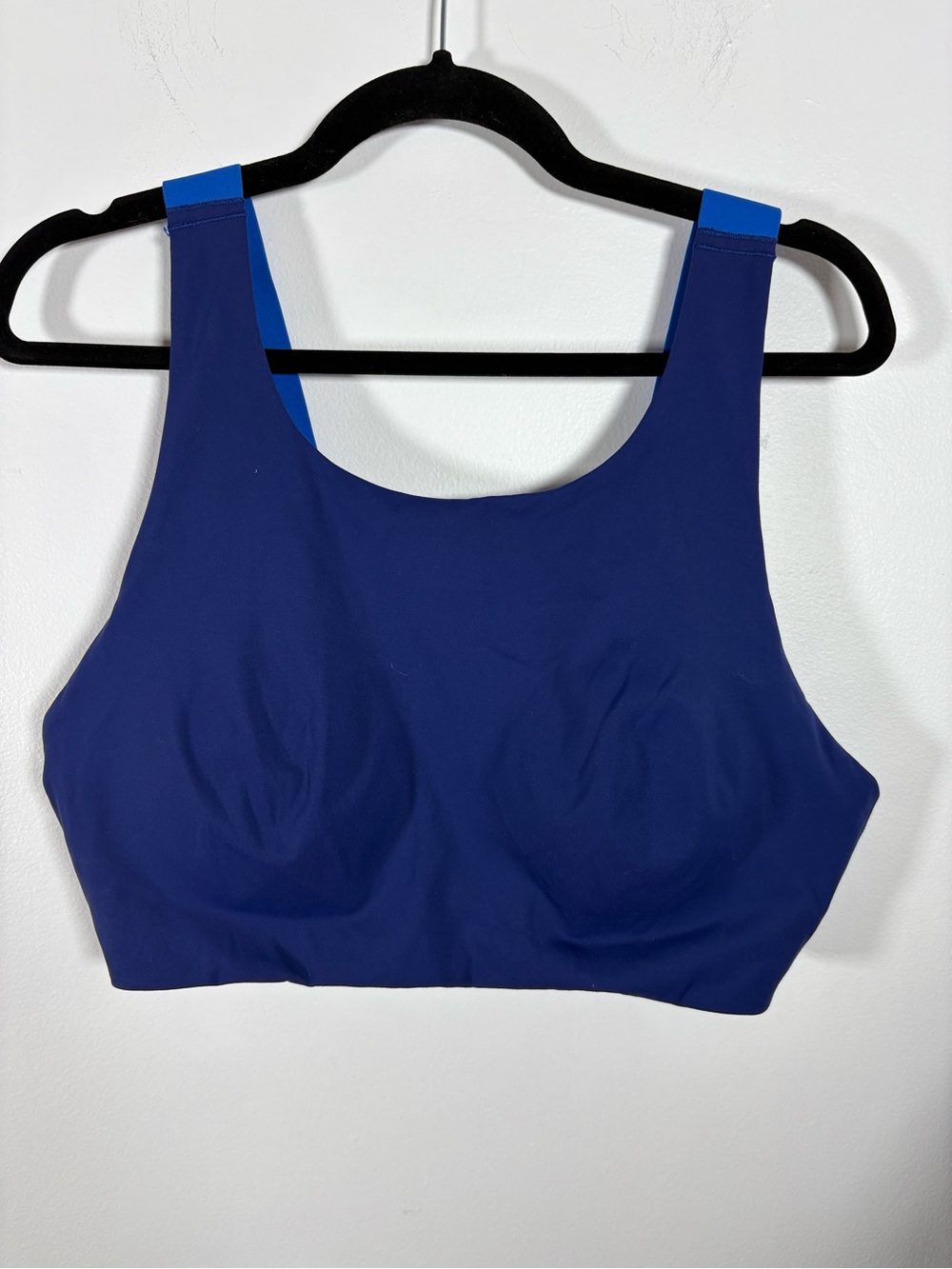 Navy Blue Support Sports Bra with Contrast Straps